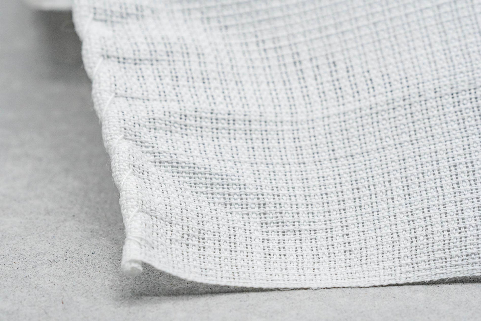 Japanese Chakin - White Linen Hoda-ori Woven Tea Cloth