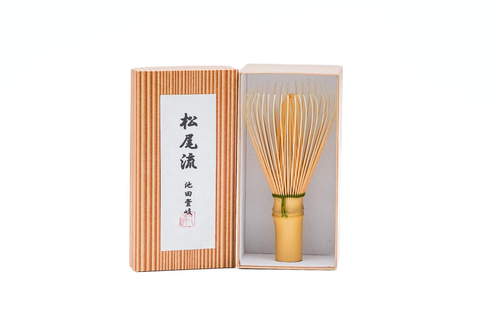 Japanese Chasen - 池田壹岐 Ikeda Iki - Shiratake White Bamboo Matsuo-ryū Matcha Whisk